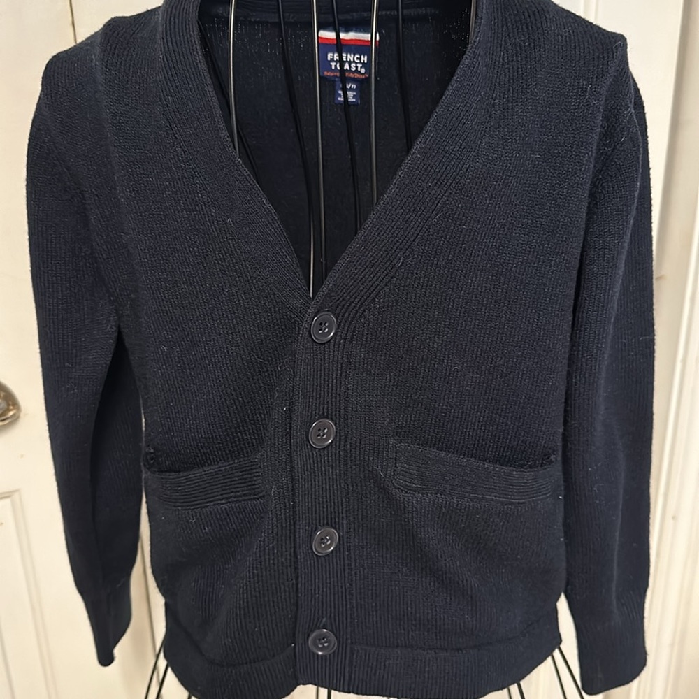 French Toast child’s blue cardigan size small